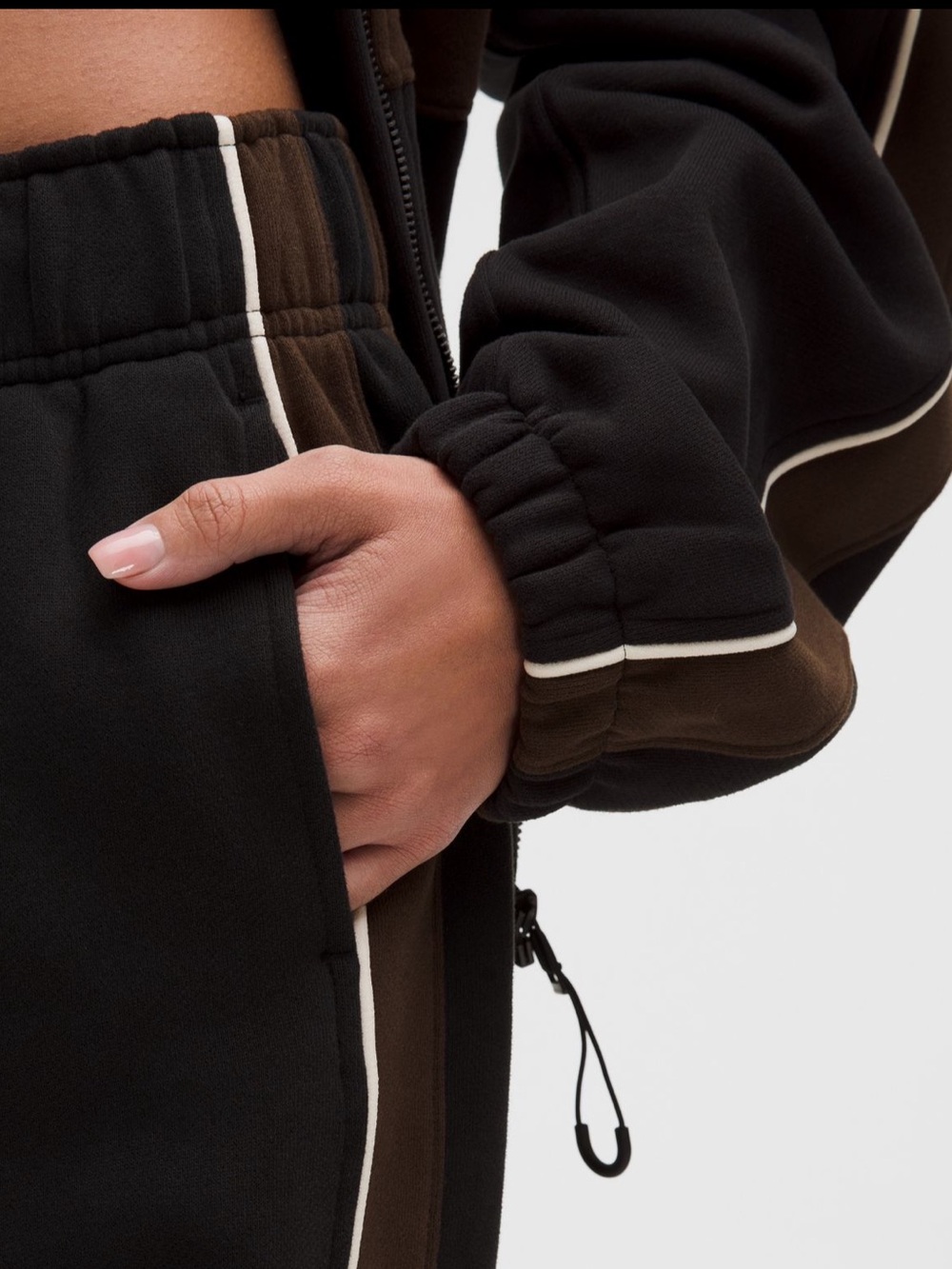 Lululemon Steady State Oversized Track Pant & Pullover - Black/ Walnut Stripe - Picture 9 of 12
